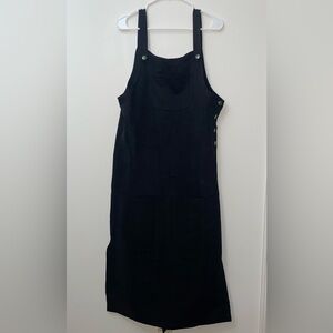 Positive Attitude Women’s Vintage 90s Black Maxi Pinafore Jumper Dress